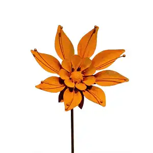 Tuteur fleur Lys oriental en fer brut 28cm