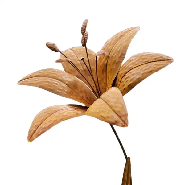 fleur metal rouille lys