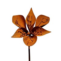 Tuteur fleur Iris en fer brut 20cm
