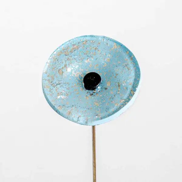 fleur verre adele bleu argente