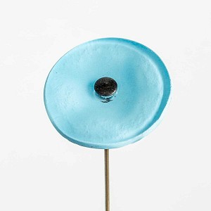Lien vers un produit variante ou accessoire : Fleur en verre artisanale Adèle - Bleu clair uni