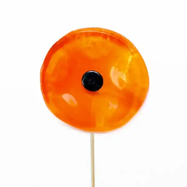 fleur verre adele orange uni