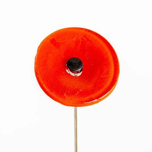 Lien vers un produit variante ou accessoire : Fleur en verre artisanale Adèle - Rouge uni