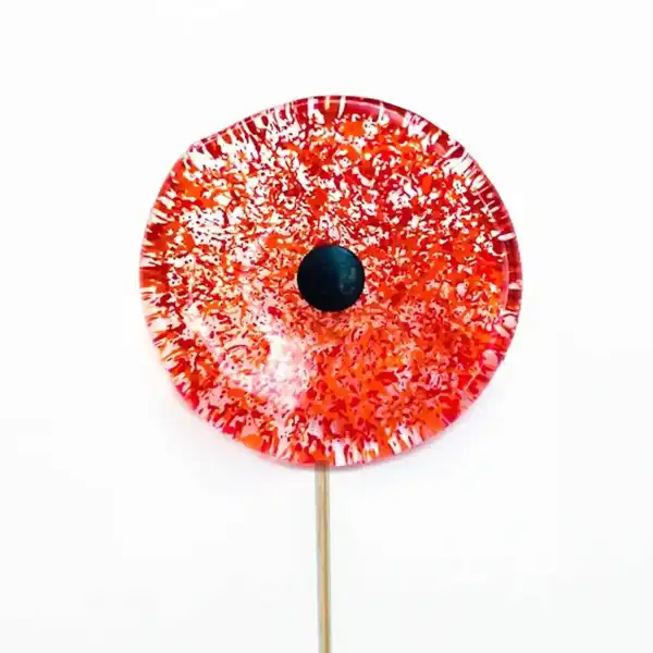 fleur verre adele rouge orange