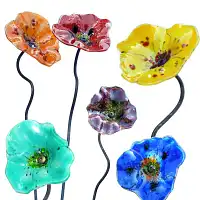 Fleur de verre Coquelicot artisanale