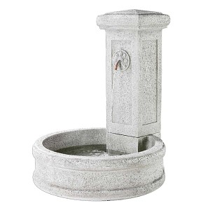 Fontaine murale de jardin à colonne avec bassin - H.90cm