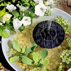 Fontaine solaire, pompe pour bassin - 4 jets d'eau différents - D.16 cm