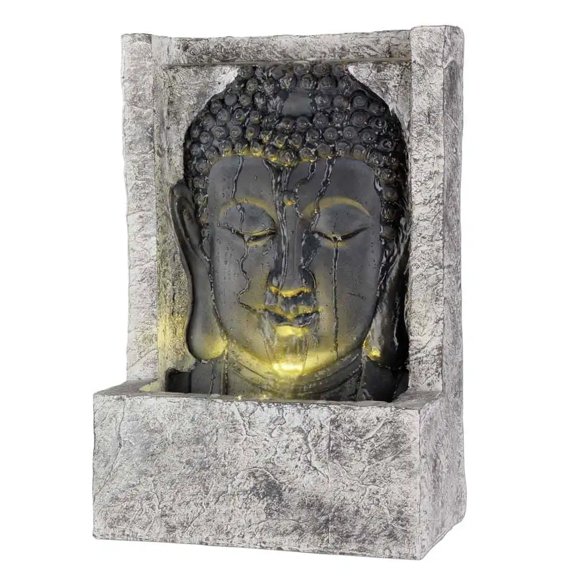 Fontaine extérieure lumineuse Bouddha - Tête droite  Fontaine extérieure lumineuse Bouddha - Tête droite