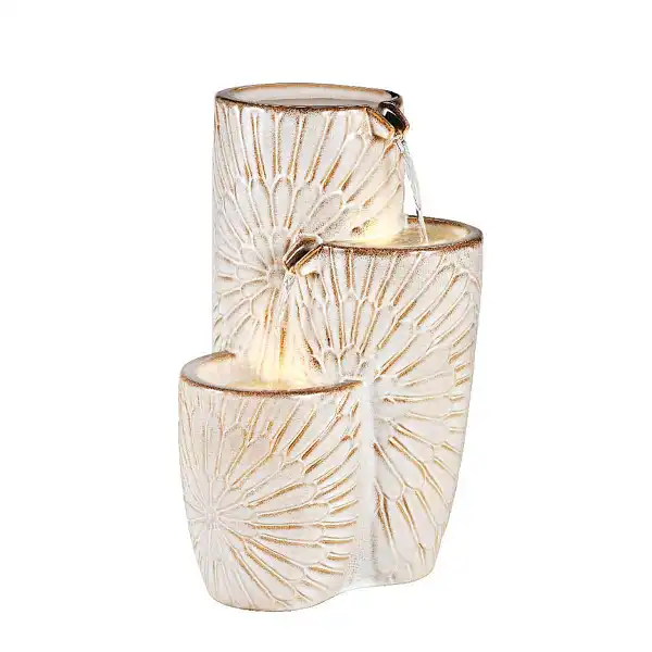 fontaine exterieure ceramique beige