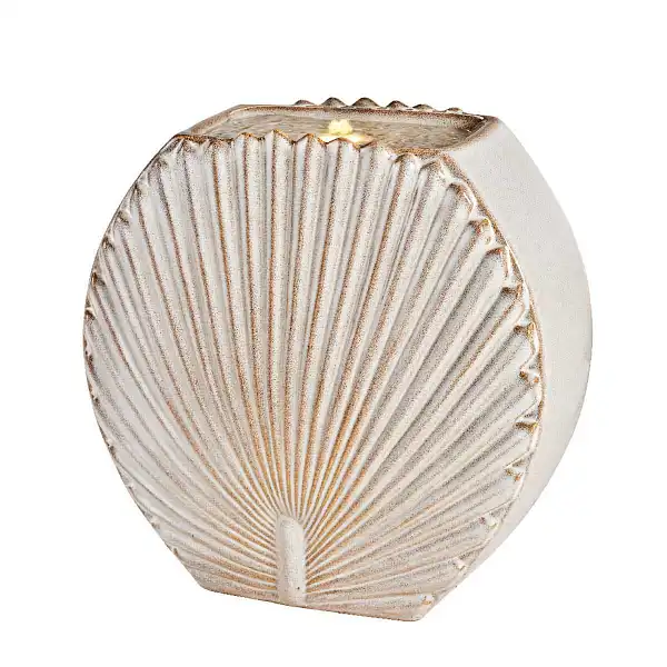 fontaine jardin coquillage beige