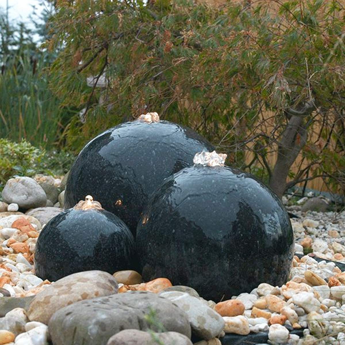 Ambienté™ Jardin Diamètre 50cm Fontaine Sphère Avec Led Effet Granite 