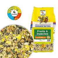 Mélange graines, fruits et insectes pour oiseaux