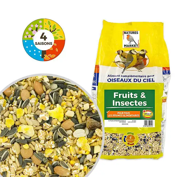 fruits et insectes melange graines oiseaux NM021 NM10 fruits et insectes melange graines oiseaux NM021 NM10