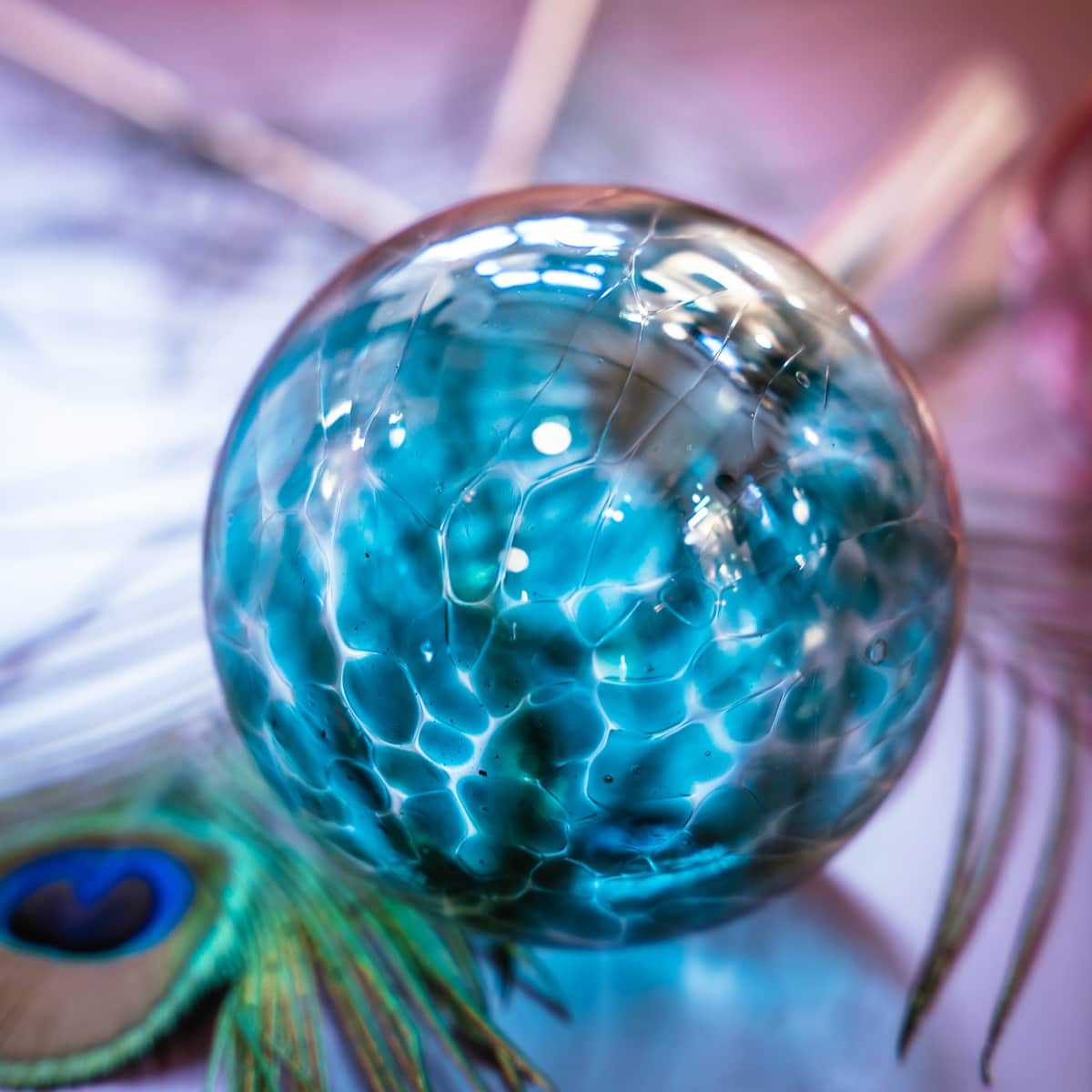 globe arrosage verre bleu lagon