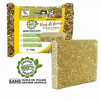 Bloc de graisse végétale pour oiseaux sans huile de palme - vers de farine