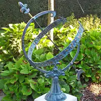 Cadran solaire armillaire demi-cercle bronze