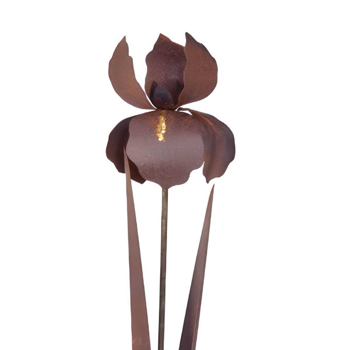 grand iris fleur metal