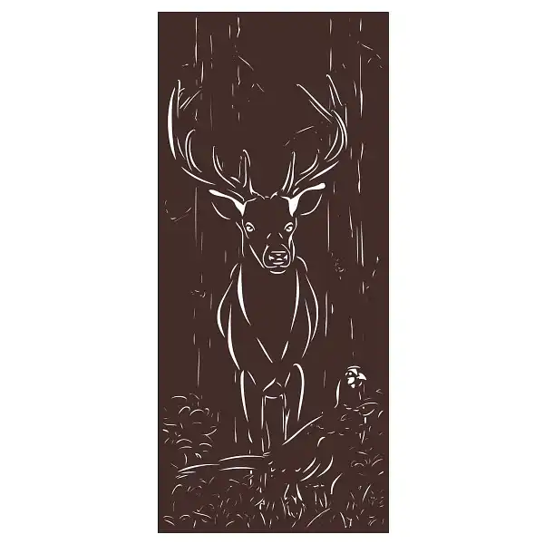 grand panneau deco laser cerf marron