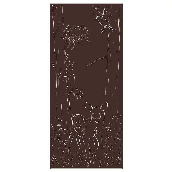 grand panneau deco laser faon marron