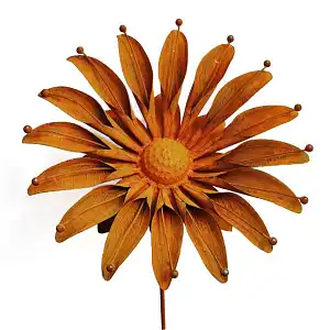 Tuteur fleur grande Marguerite en fer brut 43cm