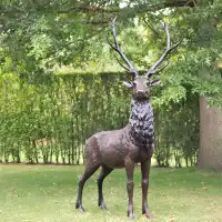 Statue de cerf en bronze L.112 x l.66 x H.216cm