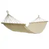 Hamac à suspendre en toile beige et bois FSC - L.200 x l.100cm