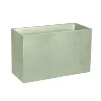 Jardinière haute extérieure effet béton 116L - Qualité premium, double paroi L.99,5 x l.39,5 x H.60cm - Vert amande