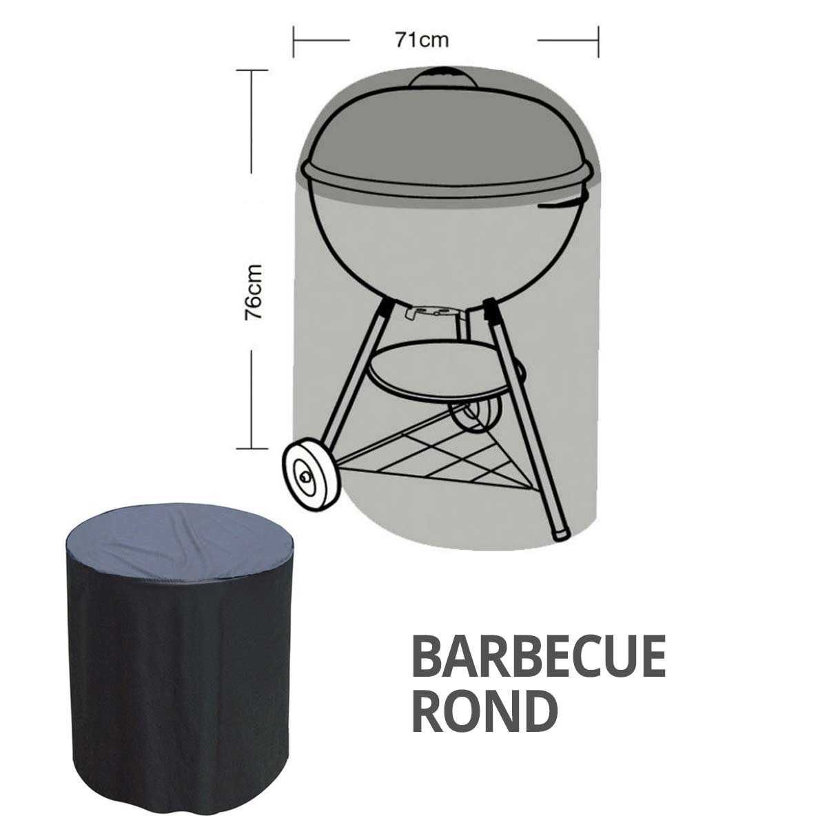 Housse de protection noire pour barbecue rond - Housse de protection -  Aménagement de jardin - Jardin et Plein air
