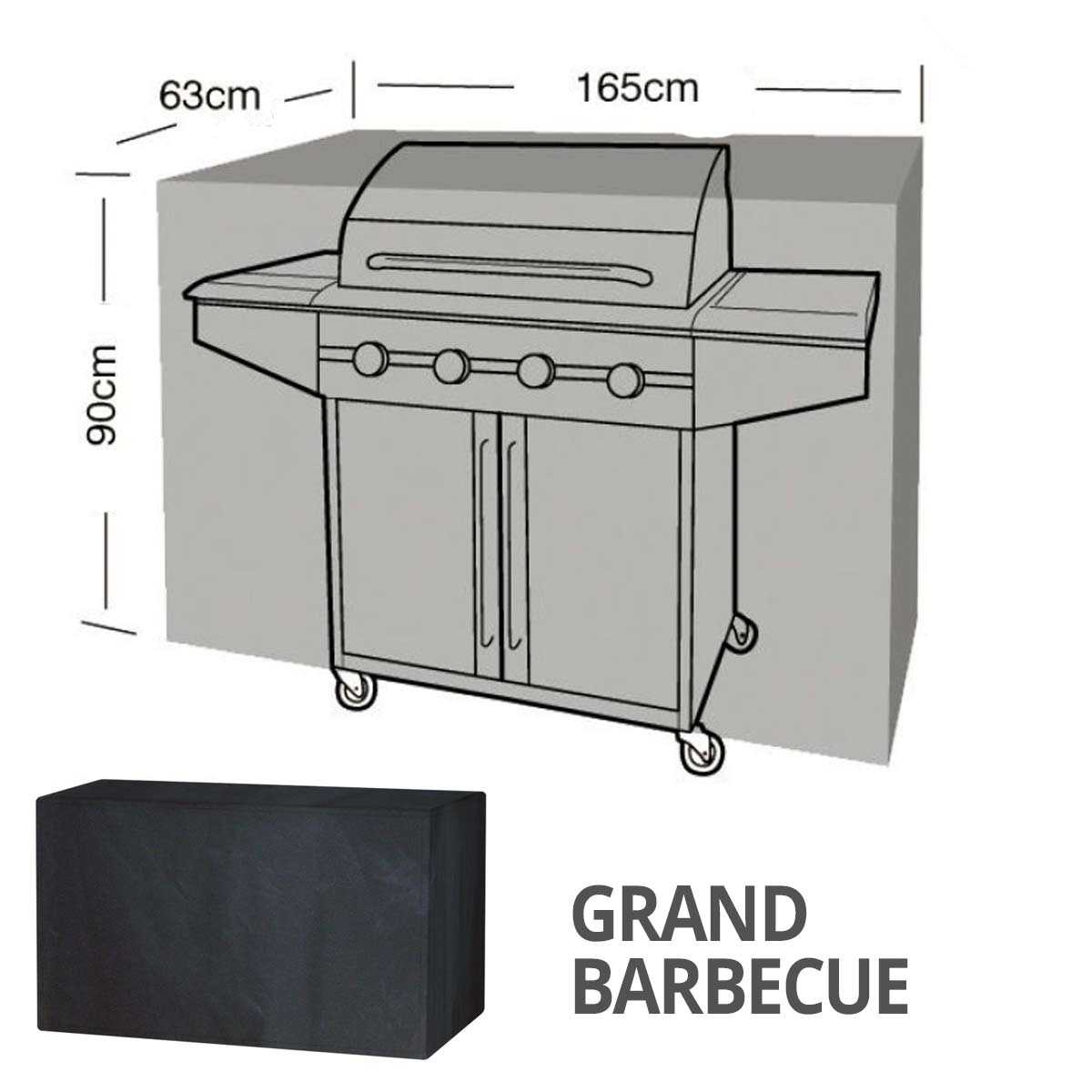 Housse bâche protection grand barbecue long. 165cm, vente au meilleur prix