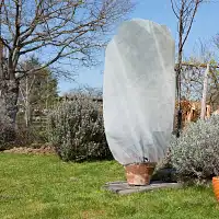 Set de 2 housses d'hivernage zippées Blanc - Diam. 63cm x haut. 160cm