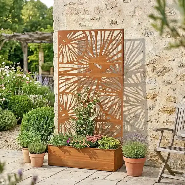 jardiniere metal treillis decoratif