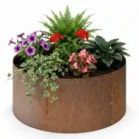 Jardinière ronde - Bac potager en acier corten D.93 x H.40cm