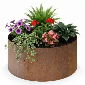 Jardinière ronde - Bac potager en acier corten D.93 x H.40cm