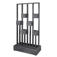 Jardinière avec treillis en bois Haut. 180cm Gris  Jardinière avec treillis en bois Haut. 180cm Gris