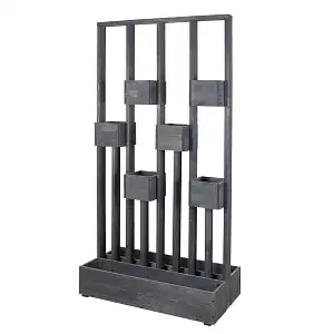 Jardinière avec treillis en bois Haut. 180cm Gris
