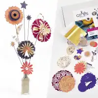 Bouquet de fleurs en papier, Jardin &eacute;toil&eacute; - Kit DIY loisirs cr&eacute;atifs | Collection Prestige