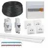 Kit électrique pour chalet et studio de jardin - 4 prises, goulotte et coffret électrique