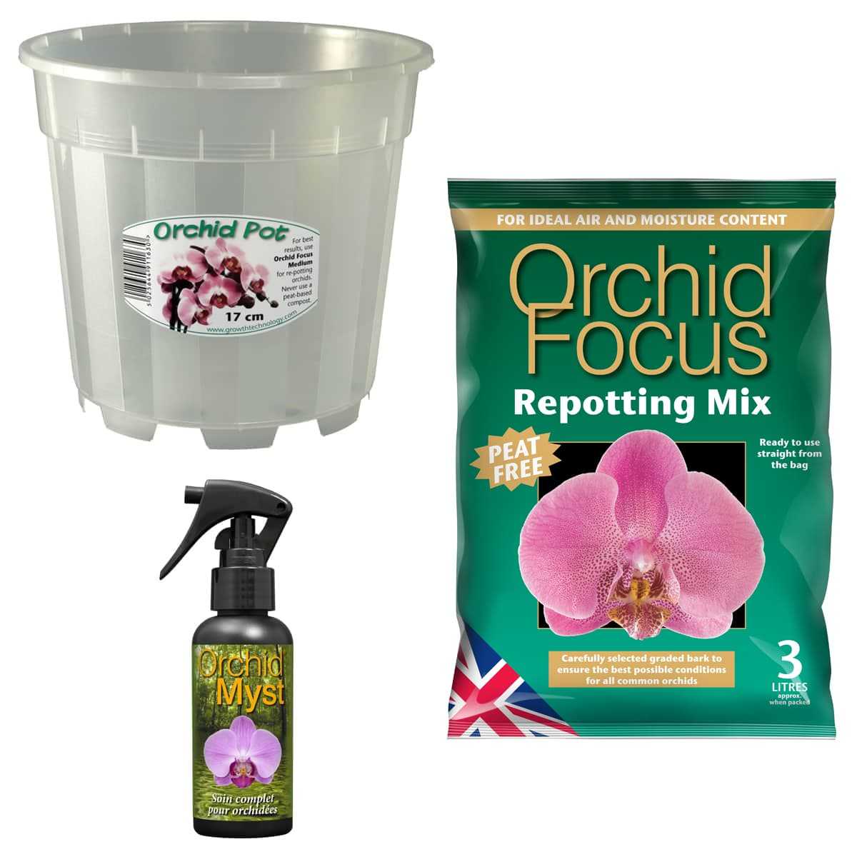 Kit de rempotage Orchidée - pot 17cm, vente au meilleur prix | Jardins  Animés