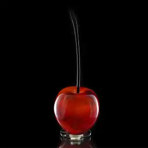 Sculpture - Lampe cerise en cristal rouge