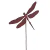 Silhouette libellule sur tige en métal rouillé L.40 x H.90cm