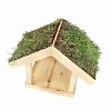Mangeoire oiseaux en bois avec toit végétalisé
