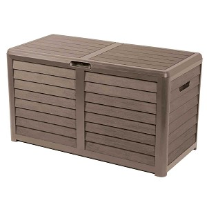 Coffre de rangement Baya couleur taupe en résine 420L