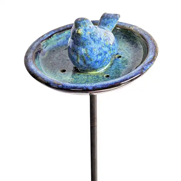 mangeoire oiseau ceramique bleu  mangeoire oiseau ceramique bleu