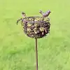 Mangeoire nid oiseau en fonte et fil d'acier