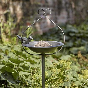 Mangeoire à oiseaux élégante sur tige en métal