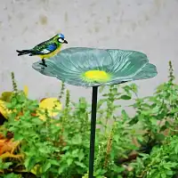 Mangeoire oiseaux Fleur sur pied en métal