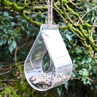 Mangeoire oiseaux transparente pour fenêtre avec ventouses