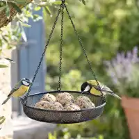 Mangeoire oiseaux suspendue - Soucoupe pour cage anti-gloutons D.26,5cm