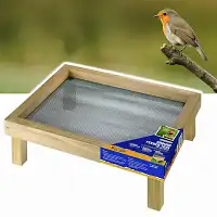 Mangeoire de sol en bois pour hérissons et oiseaux