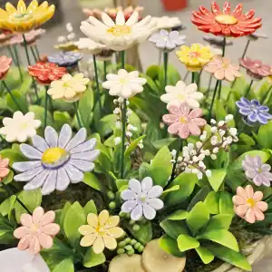 Marguerite en céramique sur tige à planter - Déco jardin